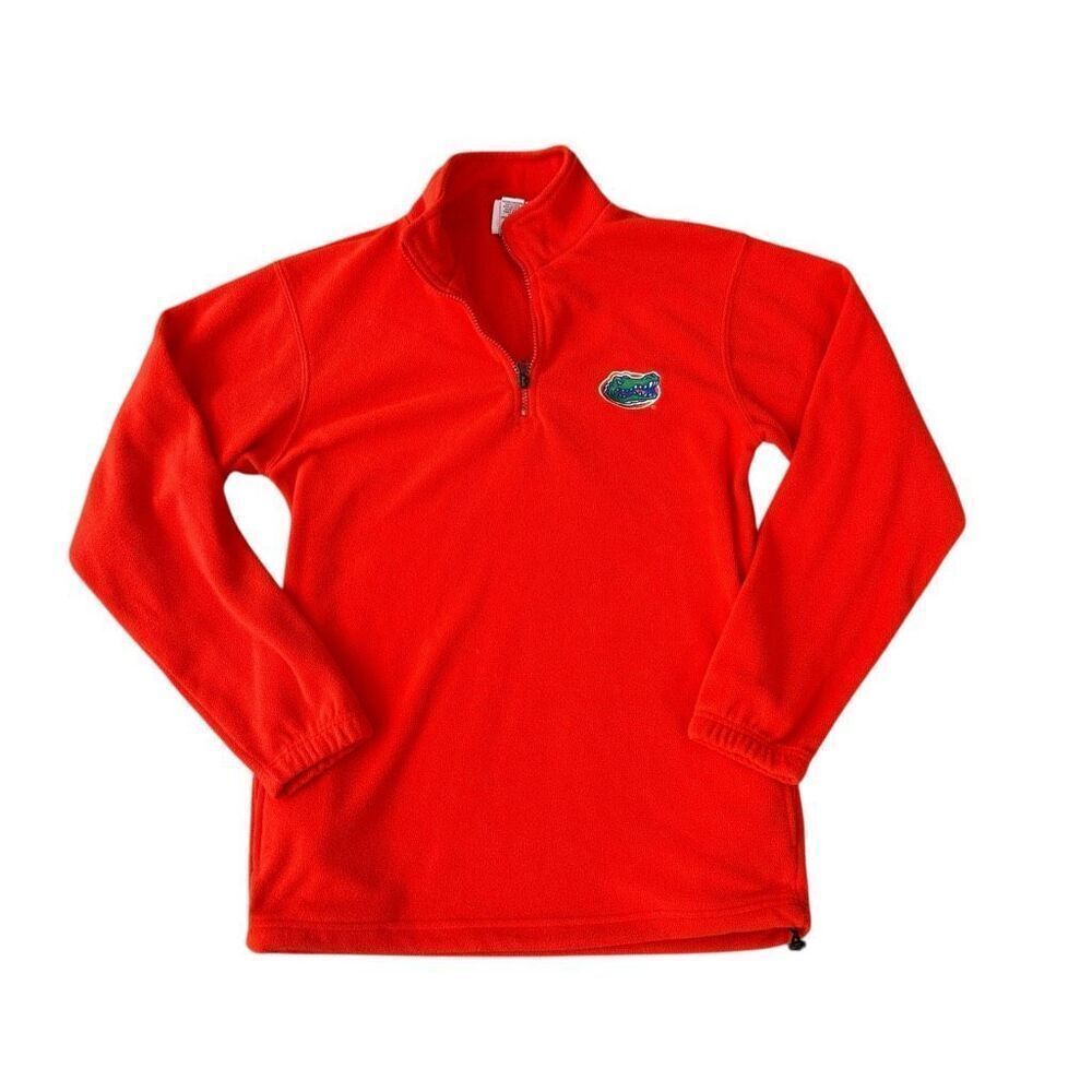 Florida Gators UF Embroidered Fleece sweatshirt Mens Orange 1/4 Zip Pockets S